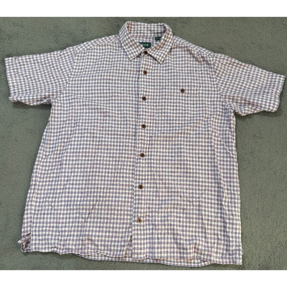 Orvis Classic Fit Shirt Mens L Lot of 5 Plaid Button Front Short Sleeve - Picture 2 of 16